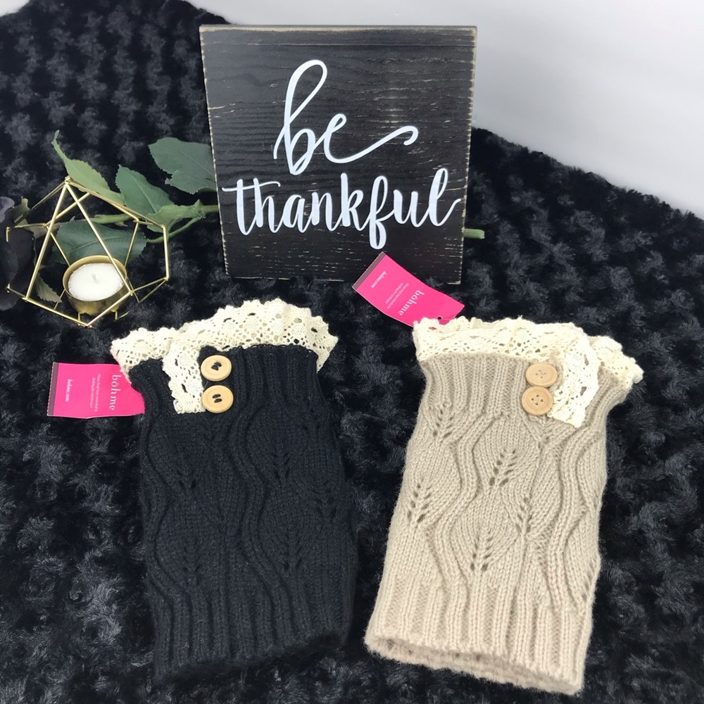 NWT Bohme Knit Lace Boot Cuffs